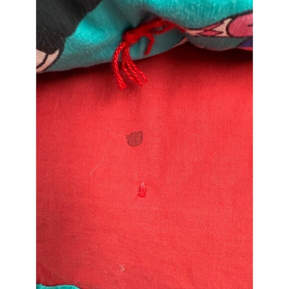 Vintage 1989 Power Rangers 82” x 41” Hand Made Tied Quilt Red Blue Twin Coverlet - Picture 11 of 11